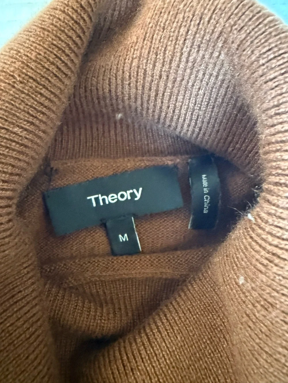 Theory Men’s Brown Turtleneck Fine Knit Sweater Size M